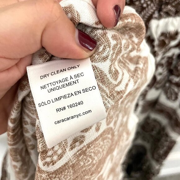 NWT Cara Cara Blue Hill Linen Printed Midi Dress Burgundy Women’s Size M - Picture 10 of 10